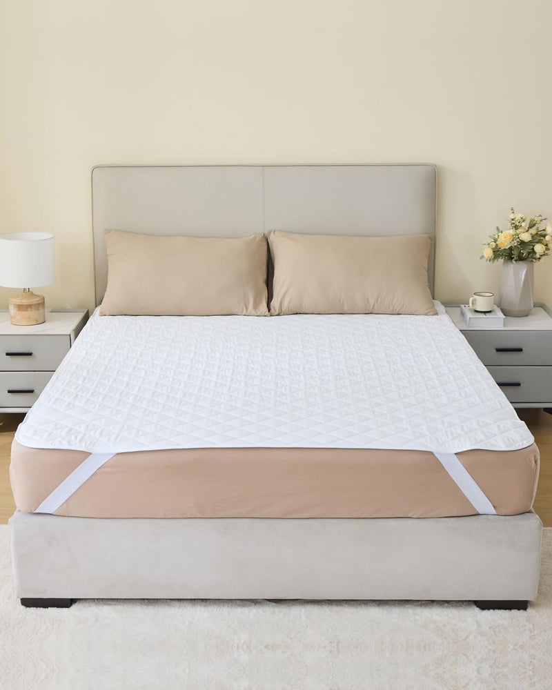 KANECH Washable Incontinence Bed Pads with Straps - 60"x80" Queen Size - Heavy Absorbency Waterproof Mattress Pad Protector- Reusable Underpads for Adults, Elderly - Image 1